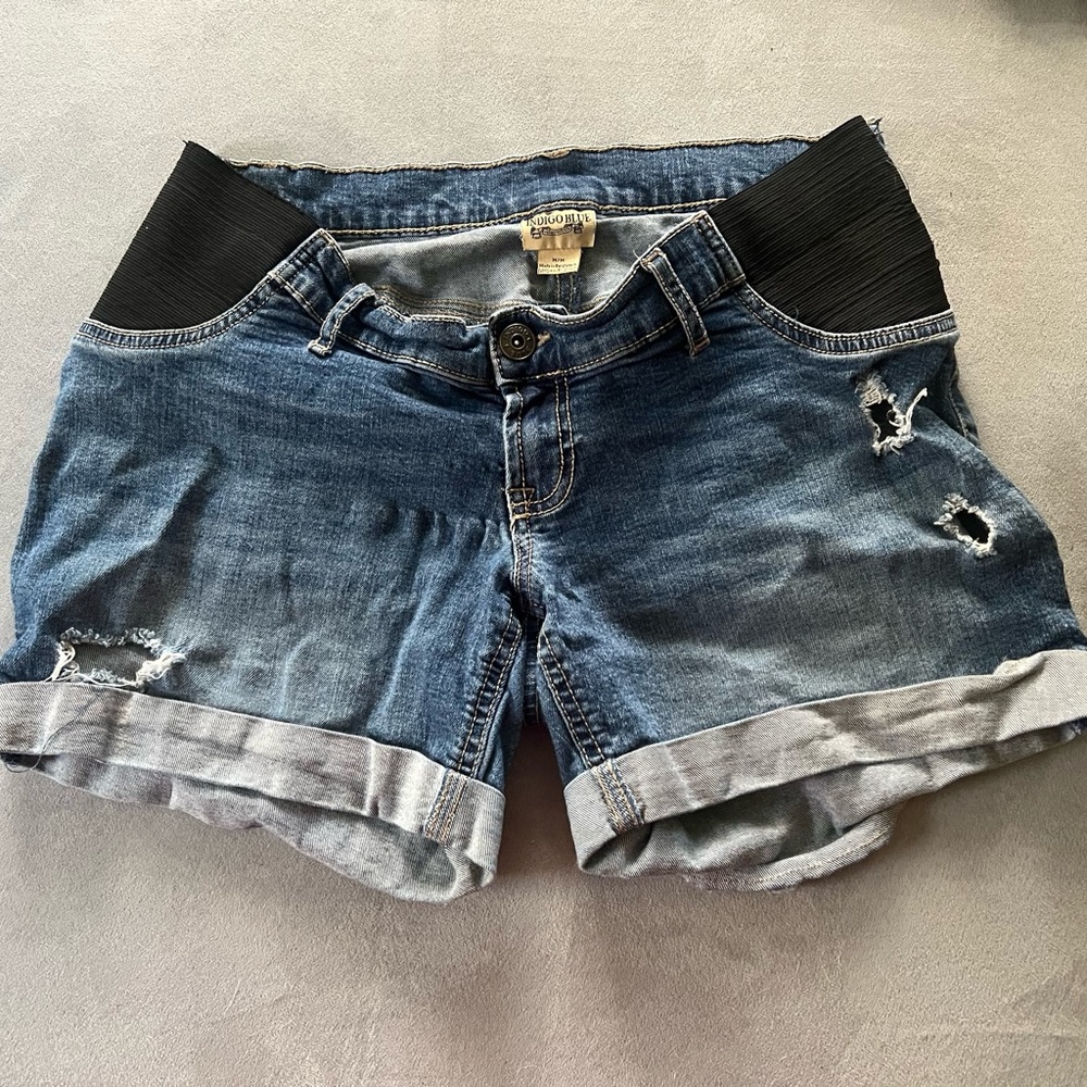 Indigo Blue Maternity Shorts Medium